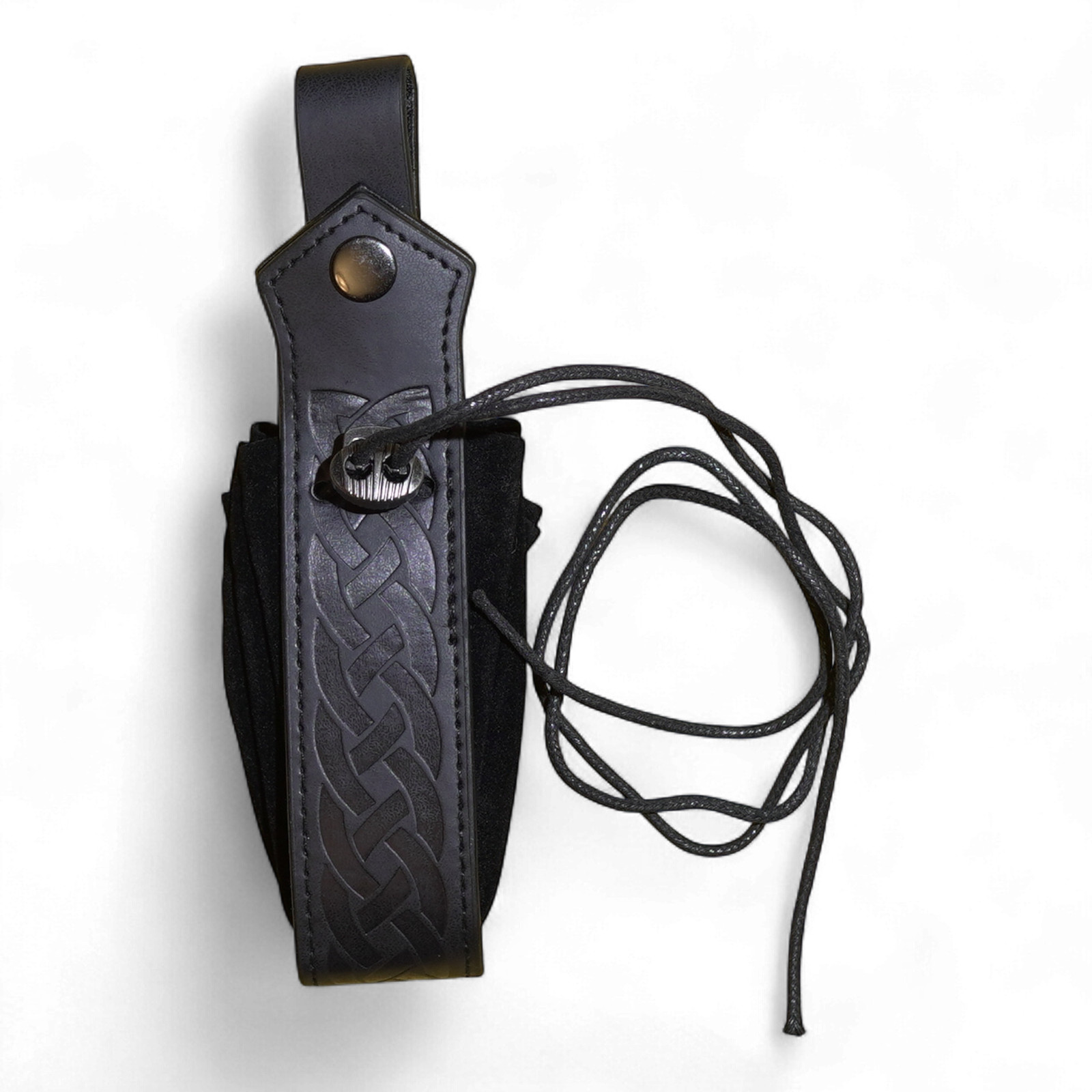 VTG-Inspired Medieval FauxLeather Belt Potion Bottle Pouch Viking Black NWT