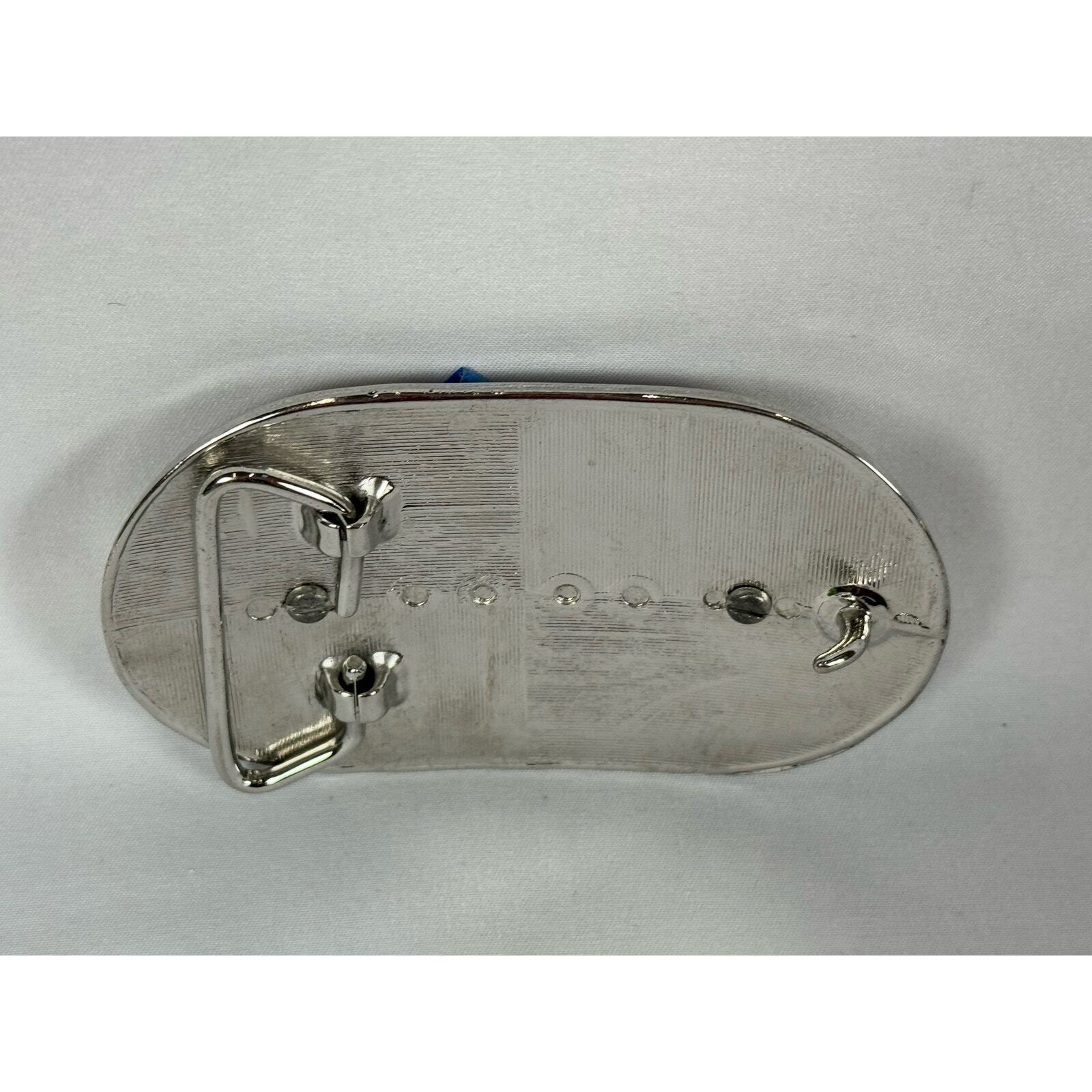 Flying Goose Inset w/ Silver trim on chrome Belt buckle