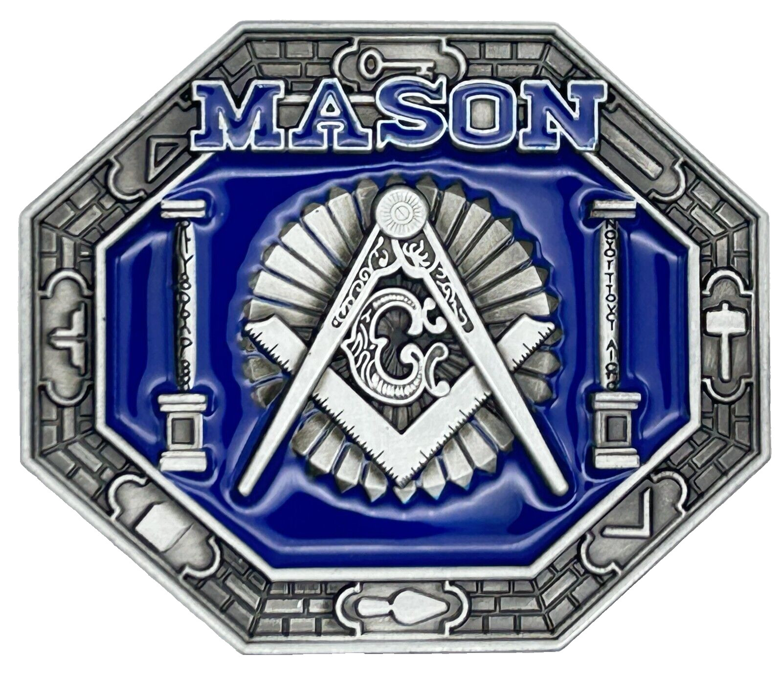 Mason Freemason Masonic Enameled Belt Buckle New