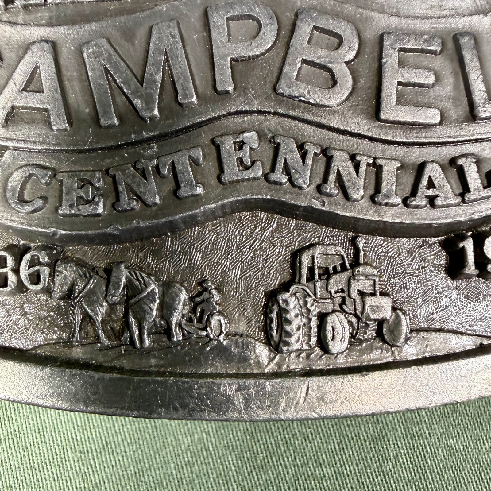 Campbell Nebraska Centennial Belt Buckle 1886–1986 Ltd Ed 200/500 Vintage