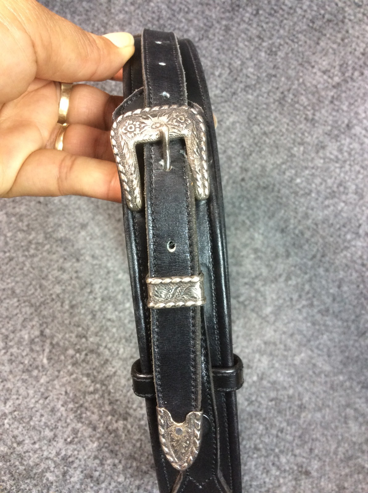 Nice vintage Keystone Bros Santa Fe Southwestern Sterling 925 buckle belt