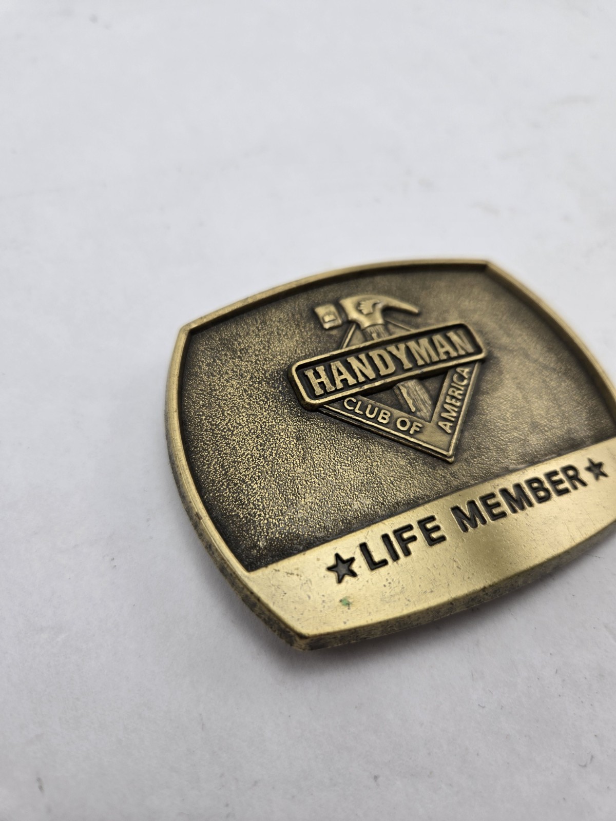 Vintage Brass Handyman Belt Buckle 1996 Club Of America Life Member