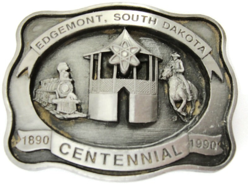 Edgemont South Dakota Centennial Belt Buckle 1890-1990 Train Horse #194/250