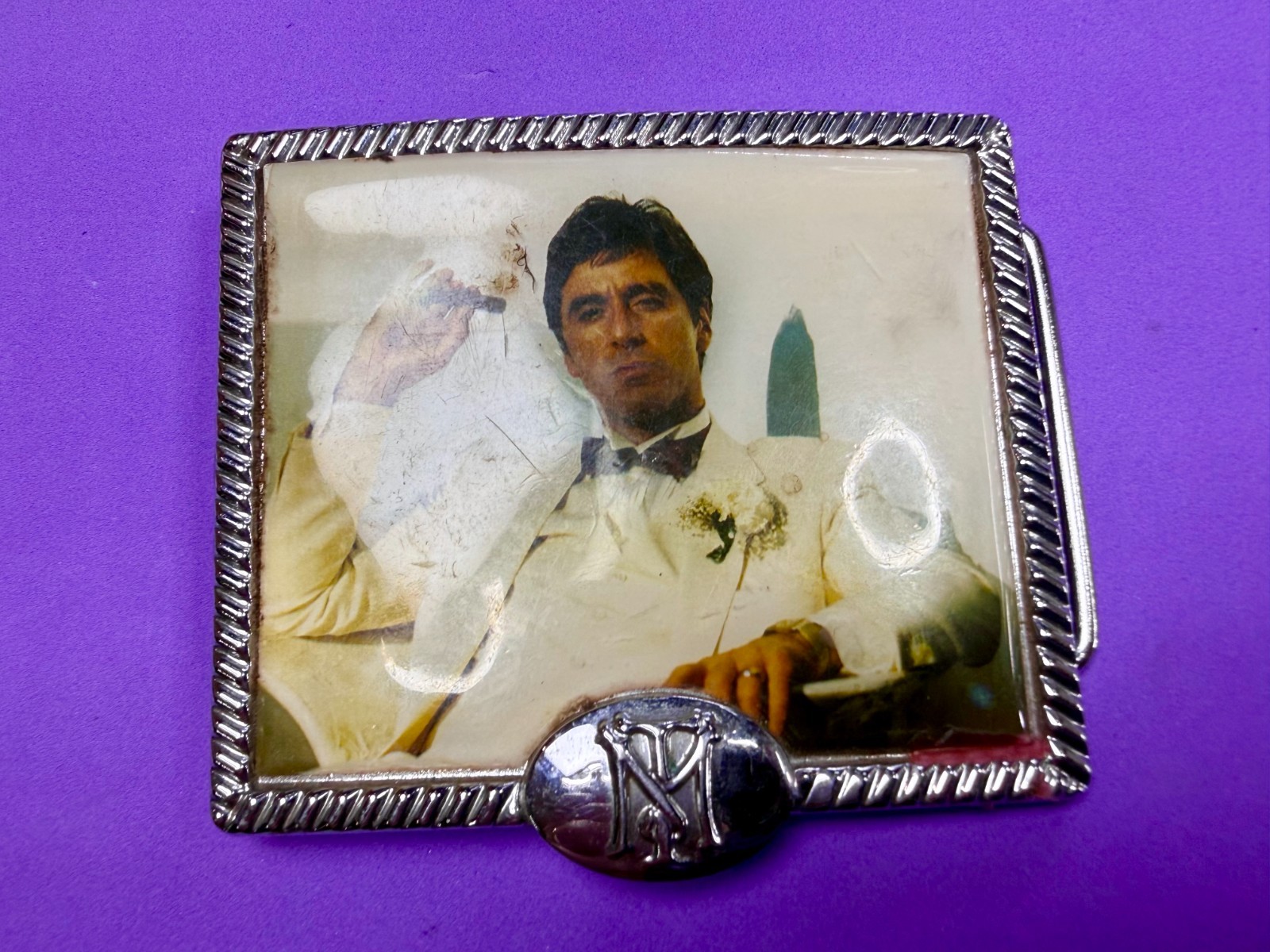Scarface Movie Al Pacino Tony Montana Cigar Photo Universal Studios Belt Buckle
