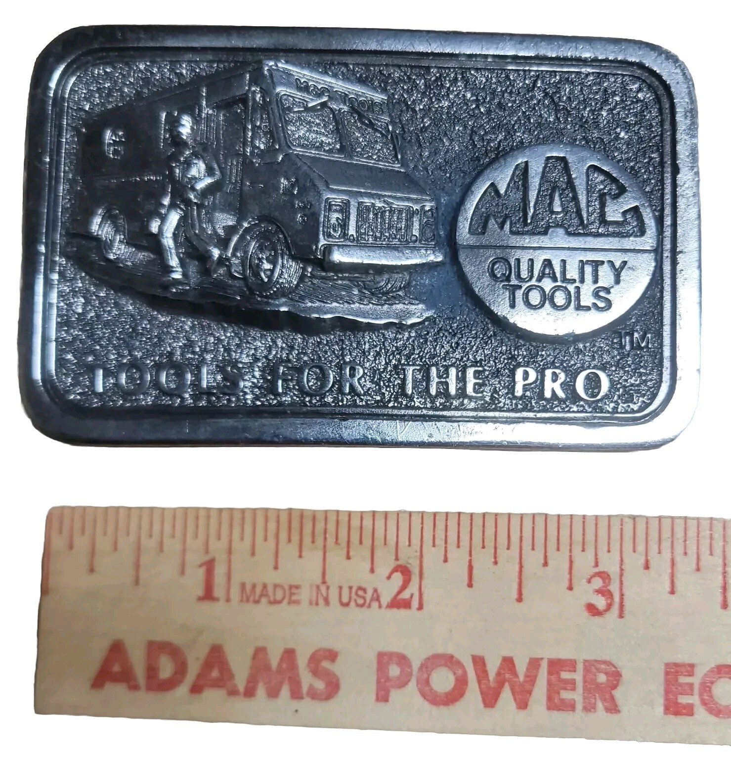 3&Prime; Wide Pewter Belt Buckle Mac Pro Tools Limited Ed 3rd in Series fits 2&Prime; Belts