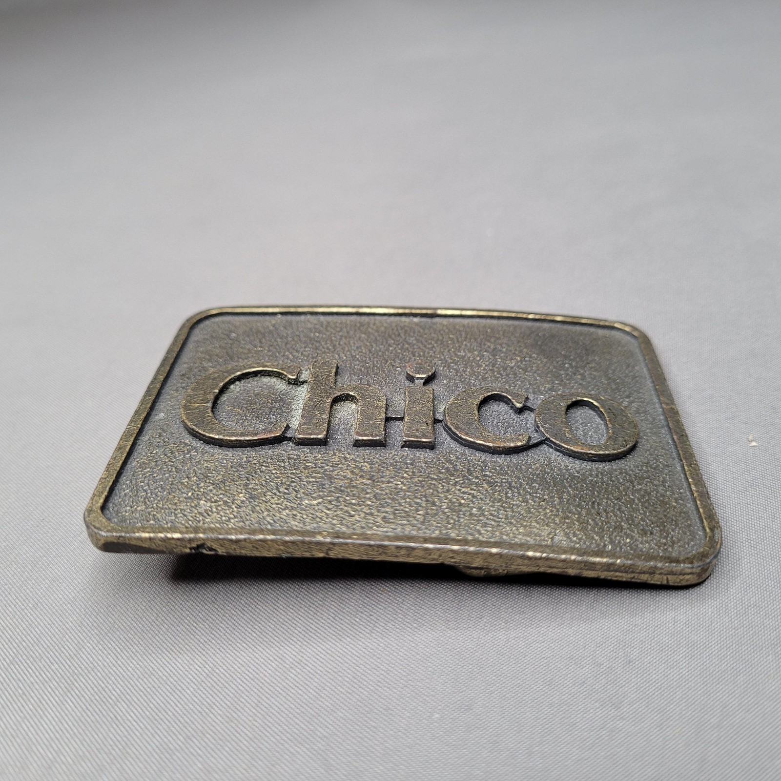 Chico Belt Buckle Mens One Size Antique Brass Tone Rectangular Western Cowboy CA