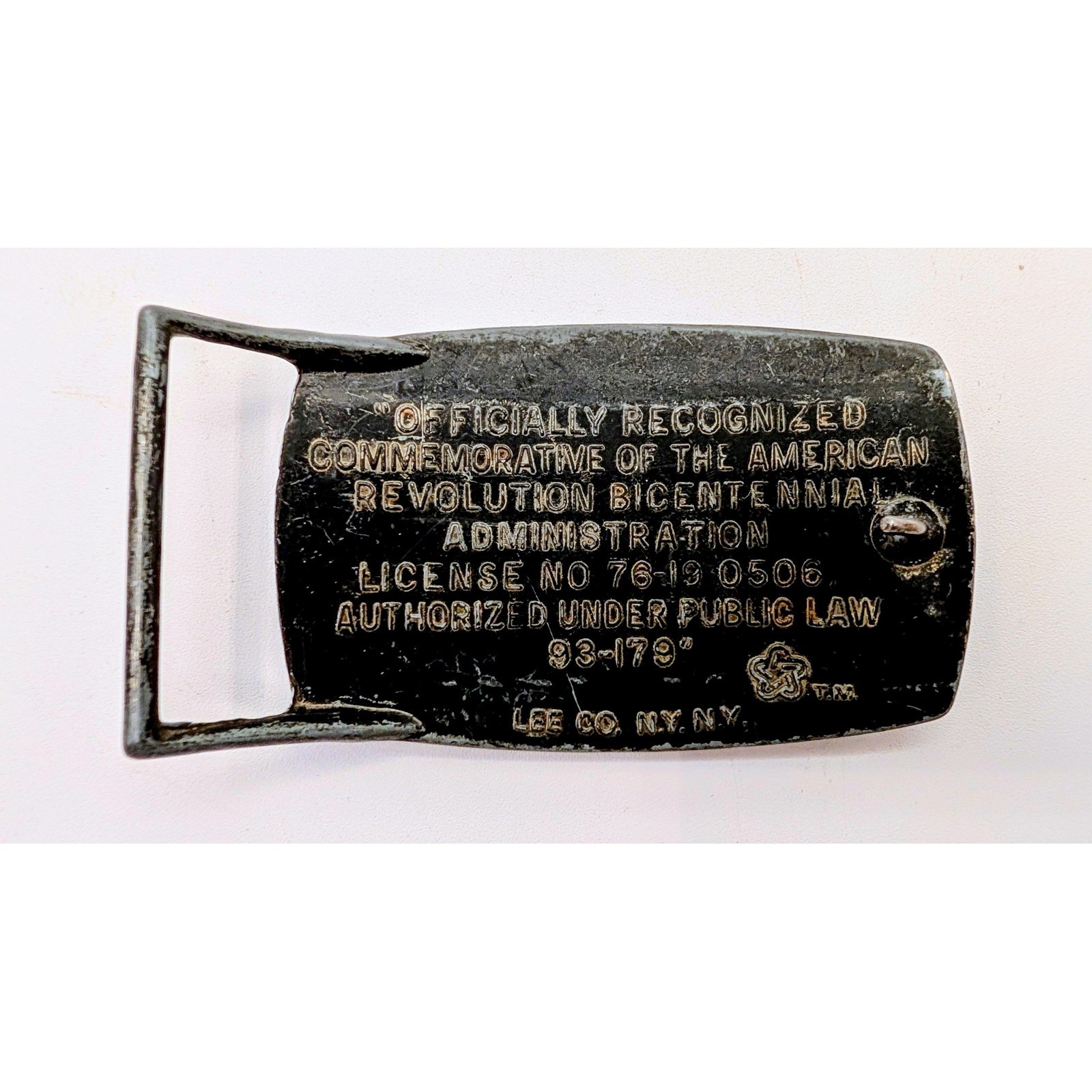 Vintage Lee Co American Revolution Bicentennial 1776-1976 Belt Buckle