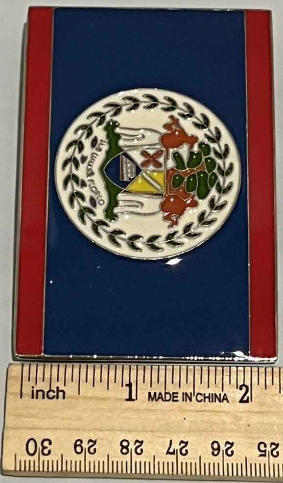 Belize Flag Belt Buckle Multi-Colored Western Cowboy Cowgirl Central America