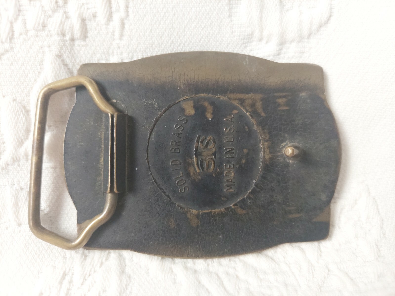 Vintage BTS Solid Brass Steam Engine Locomotive Belt Buckle Train 3.5&Prime; Long