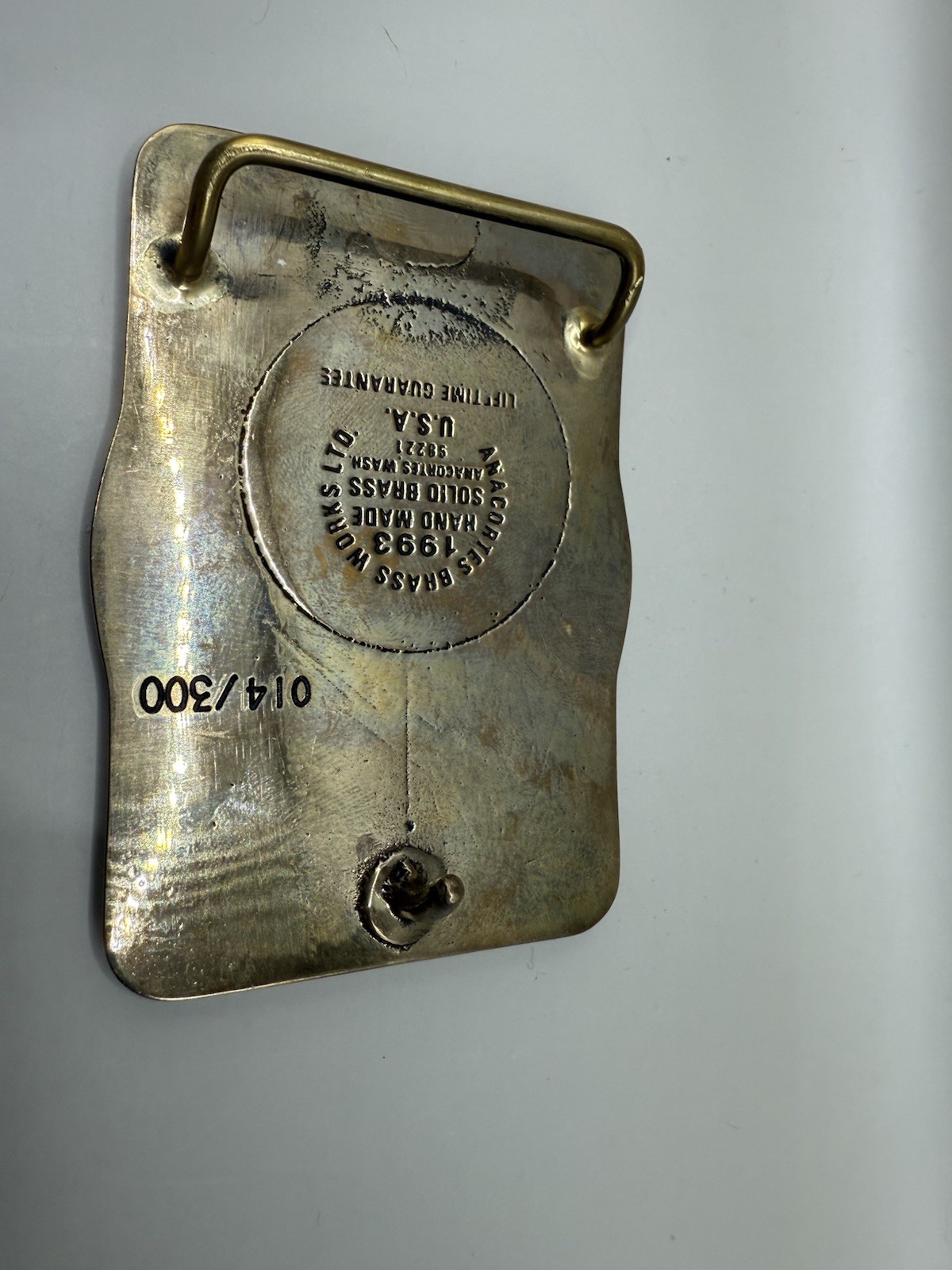 Anacortes Brass Works Deserado Mine Belt Buckle Square Brass Handmade Limited ED