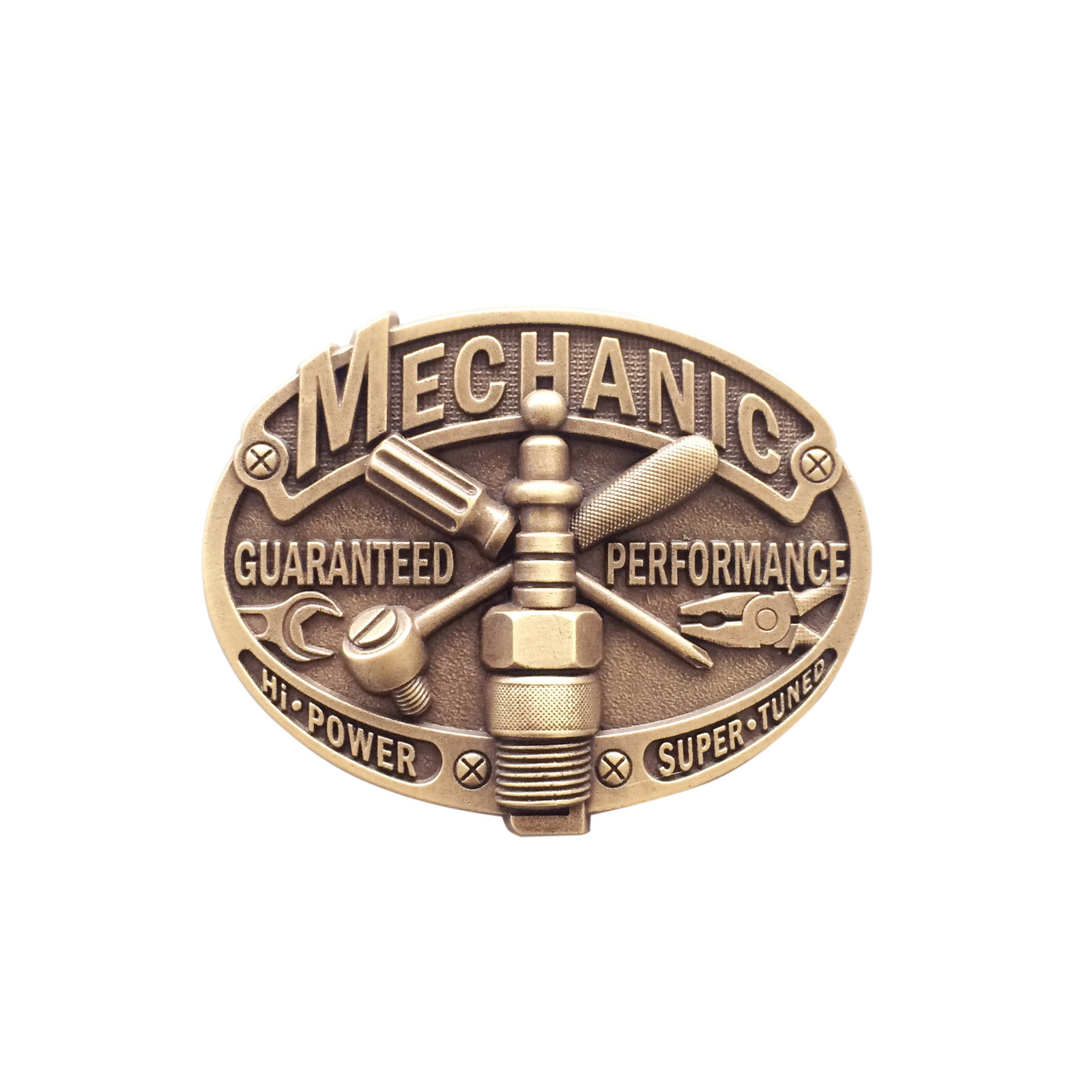 Vintage Bronze Plated Mechanic Trades Tradesman Belt Buckle also Stock in the US