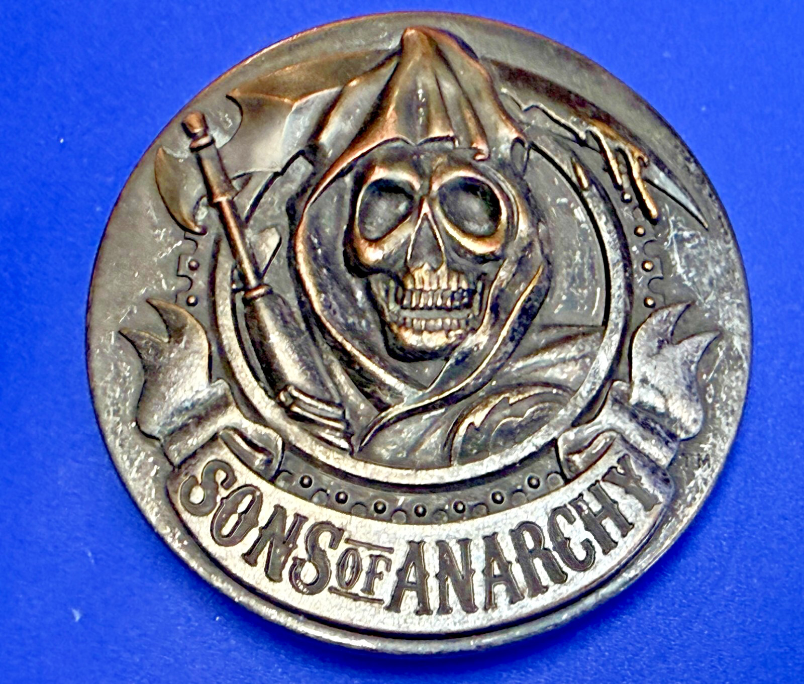 Sons Of Anarchy Grim Reaper Tattoo Cosplay TV Show TM & 2013 Fox Belt Buckle