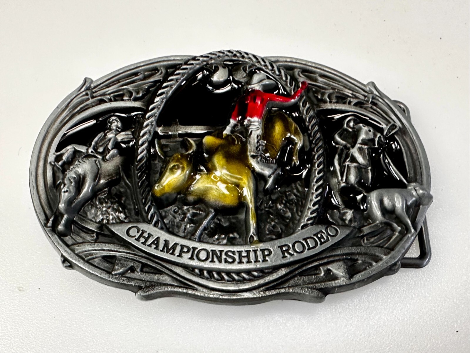 Championship Rodeo Bull Riding Rider Champion Trophy Award Cowboy Belt Buckle