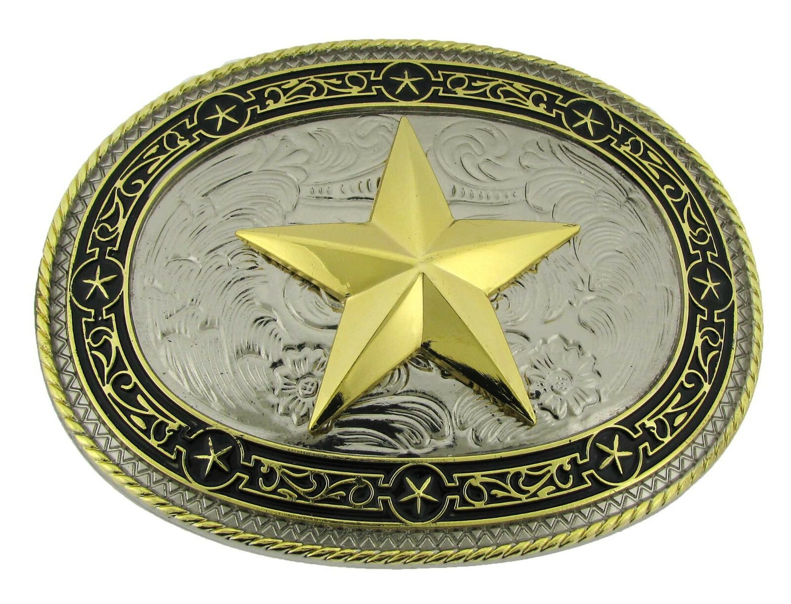 Big Western Texas Sheriff Chief Lone star Belt Buckle Rodeo Cop Officer Trooper
