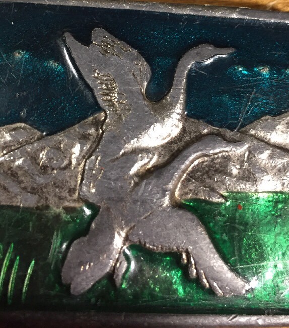 Flying Duck Design Silvertone Finish Belt Buckle