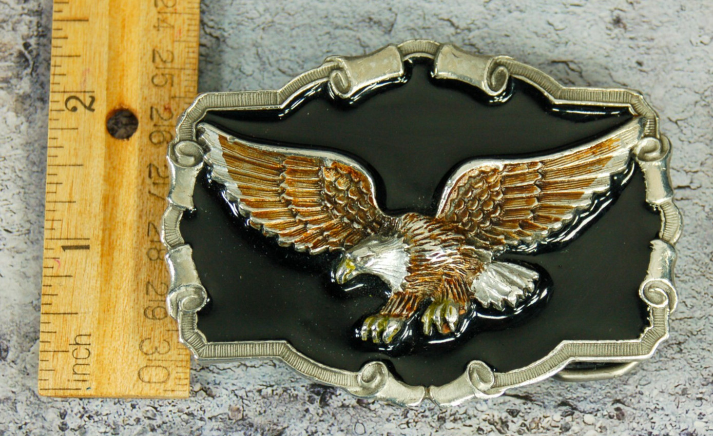 Flying Eagle western belt buckle vintage 1983 Great American Buckle Co.