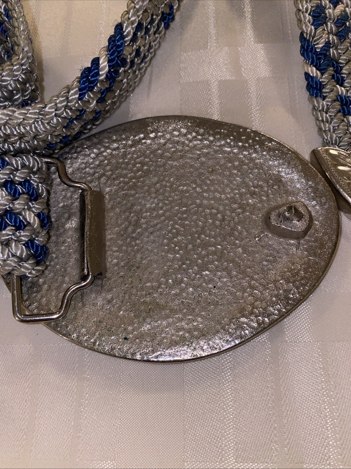Native American Western Silver Belt Buckle Turquoise Inlay/woven Belt Waist 44”
