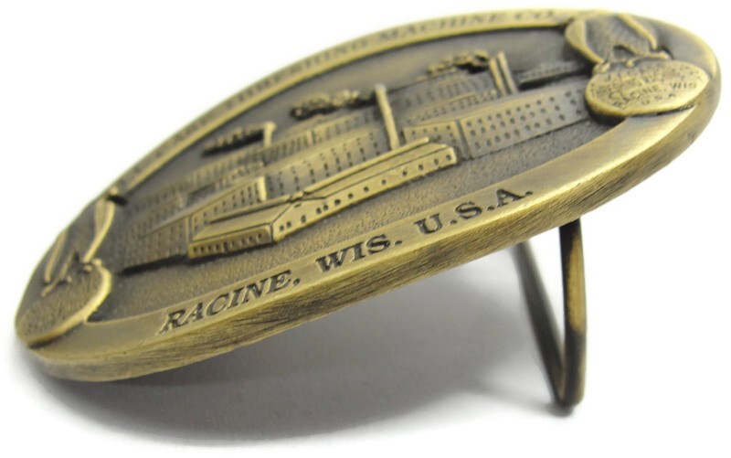 Vintage Belt Buckle J.J. Case Threshing Machine Racine Wisconsin USA Ltd Edition