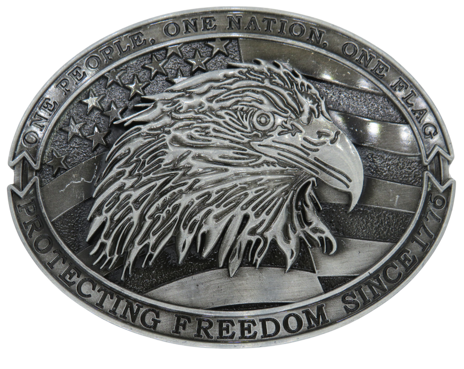 Belt Buckle Biker Rocker Buckle USA Flag and Eagle Western Country Style