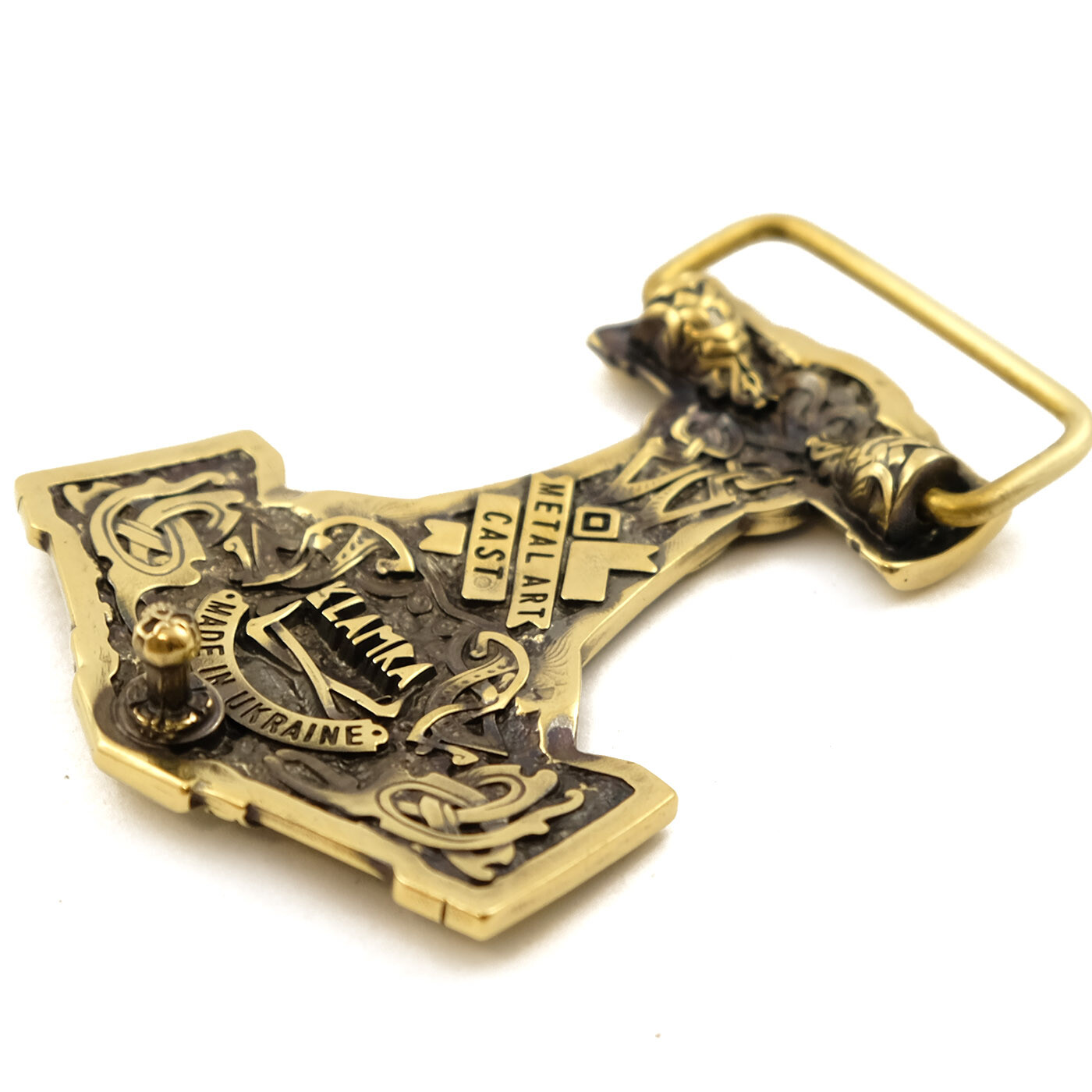 Thor Hammer Belt buckle, Scandinavian Old Norse Viking Mjolnir buckle