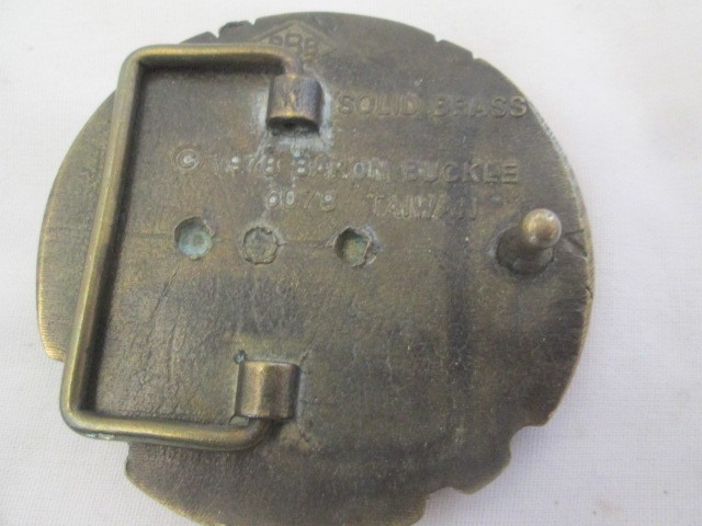 1978 National Rifle Association Belt Buckle NRA 1871 Solid Brass Baron Buckle