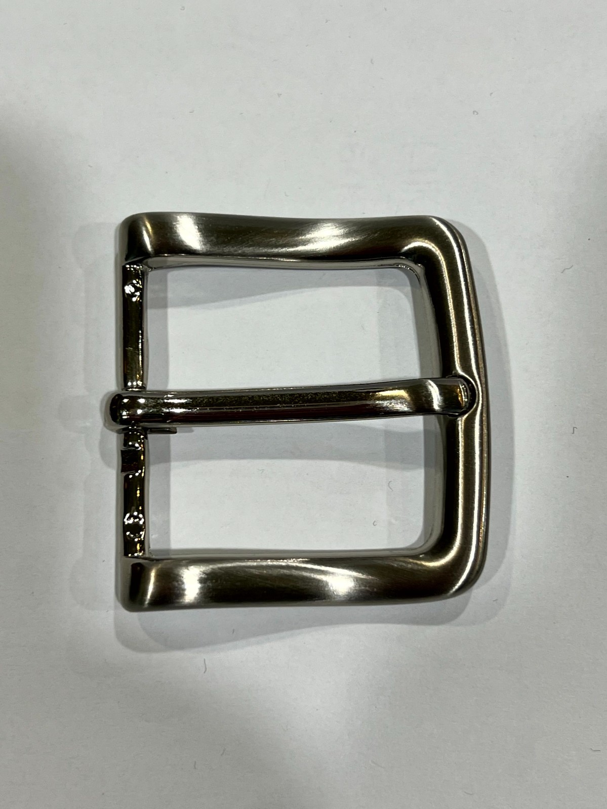 Solid Brass Satin Nickel Belt Buckle Made in Italy Fits 1.57&Prime; Belt Strap