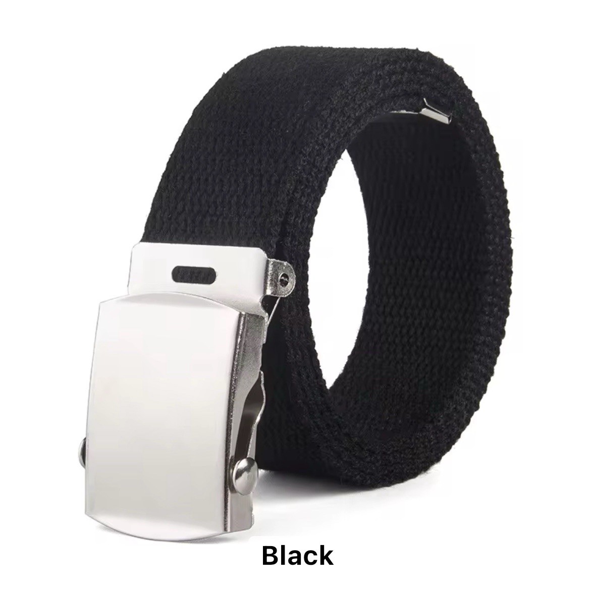 2 Belt (black and green), Cotton Belt, Silver Buckle, 54 Inches Long – $14.99