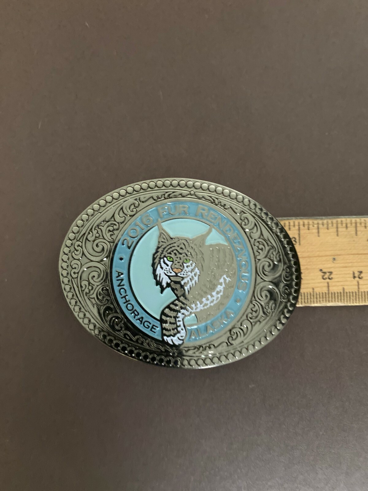 2016 FUR RONDEZVOUS LYNX BELT BUCKLE ANCHORAGE ALASKA