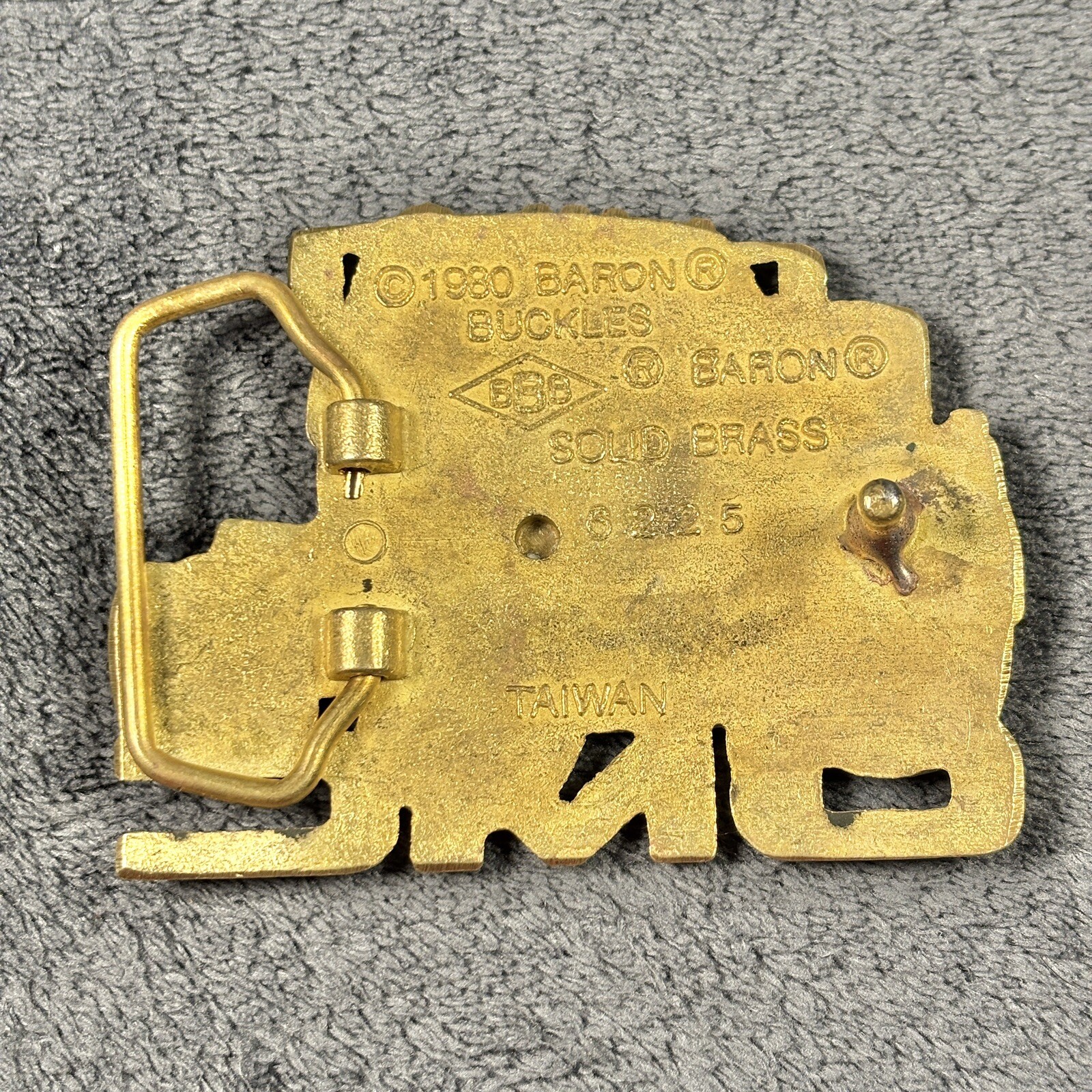 Vtg 1980 GMC Belt Buckle Semi Truck Solid BRASS 1.5&Prime; Baron Buckles BBB Trucker