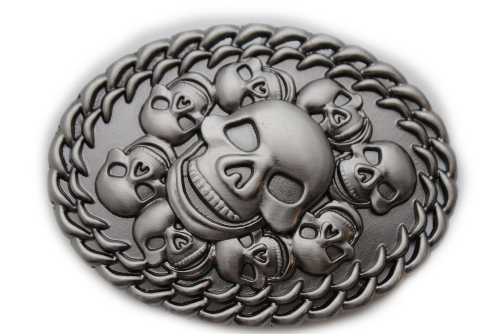 Men Women Dark Silver Metal Big Belt Buckle Fashion Skeleton Skulls Gothic Death