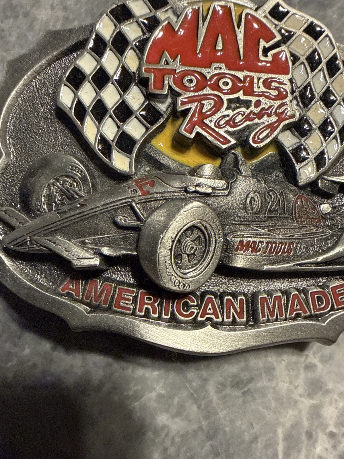 MAC TOOLS RACING #21 Formula 1 Brabham – PEWTER 3D BELT BUCKLE -Never Worn