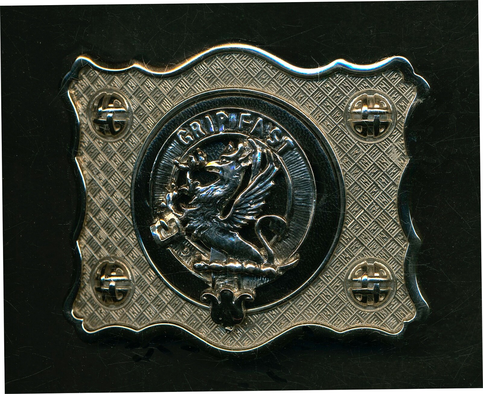 Art Pewter Leslie Clan Crest Belt Buckle L188