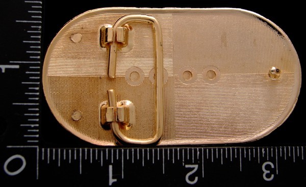 LI14111 *NOS* VINTAGE ***OBLONG SHAPE FLORAL DESIGN*** FASHION BELT BUCKLE