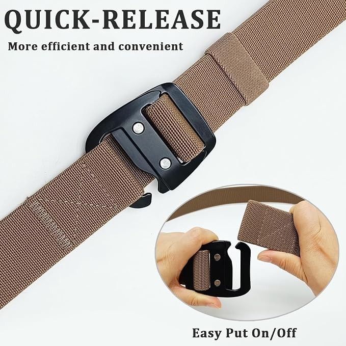 Tactical Stretch Belt for Men, 1.5&Prime; Military Work Rigger Elastic Nylon Hiking..