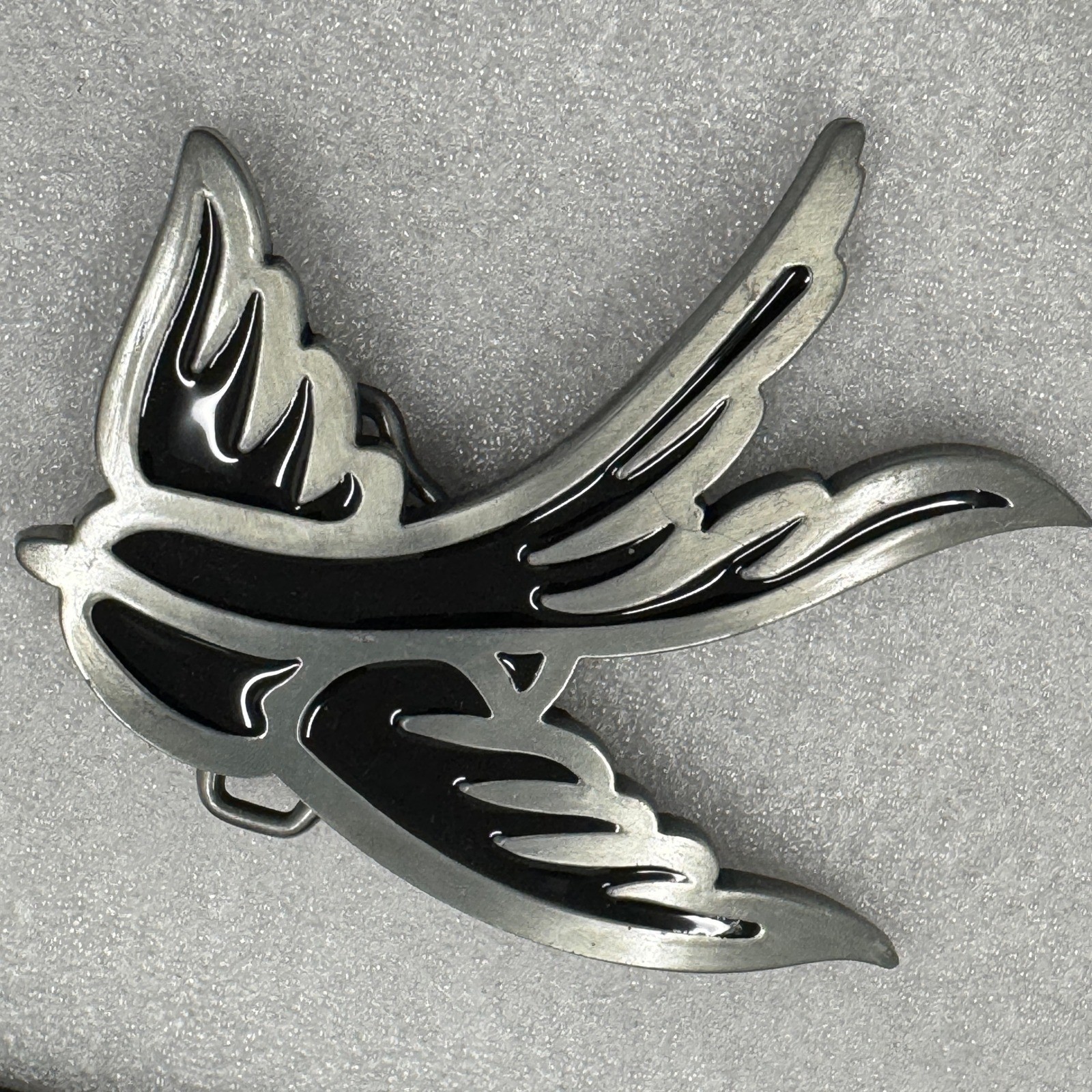 Black Bird Belt Buckle Swallow Flying Wings Metal Western Cowboy Biker