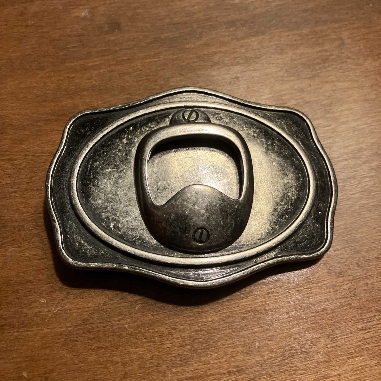Beer Bottle BELT BUCKLE Opener Novelty Oval Metal Silver Color