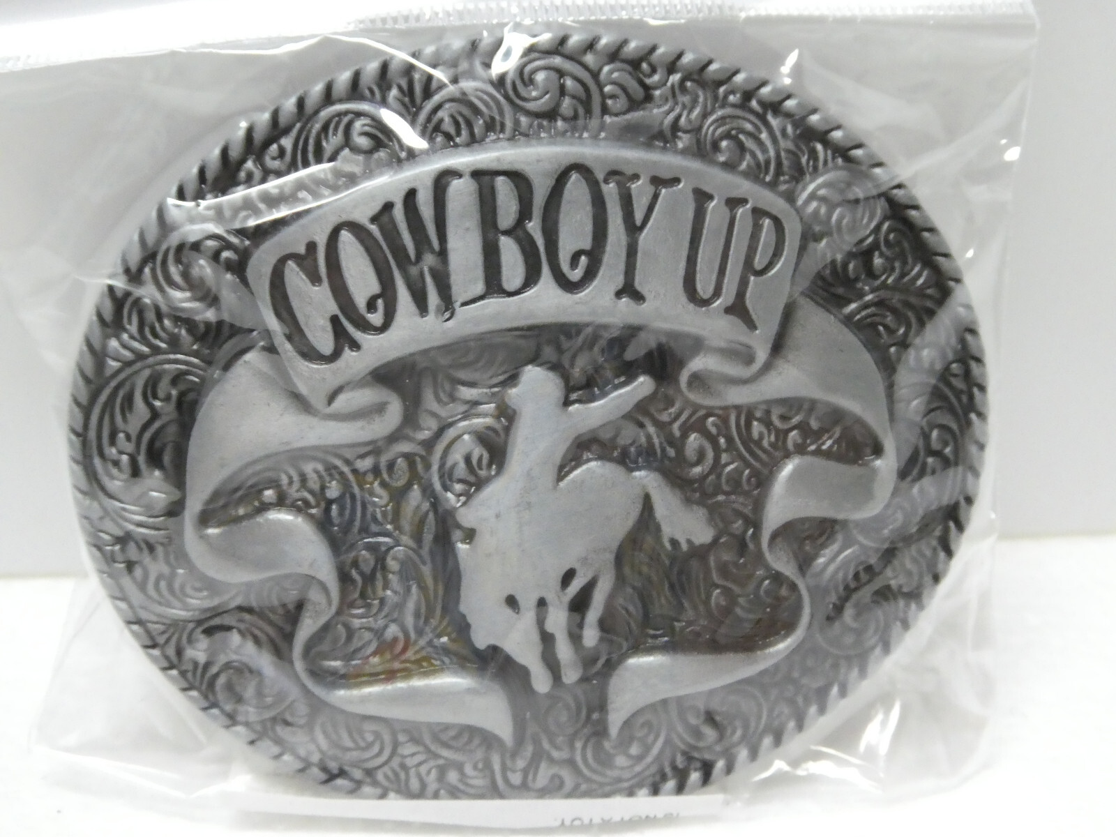 Cowboy Up Western Belt Buckle Riding Bronco Metal NEW