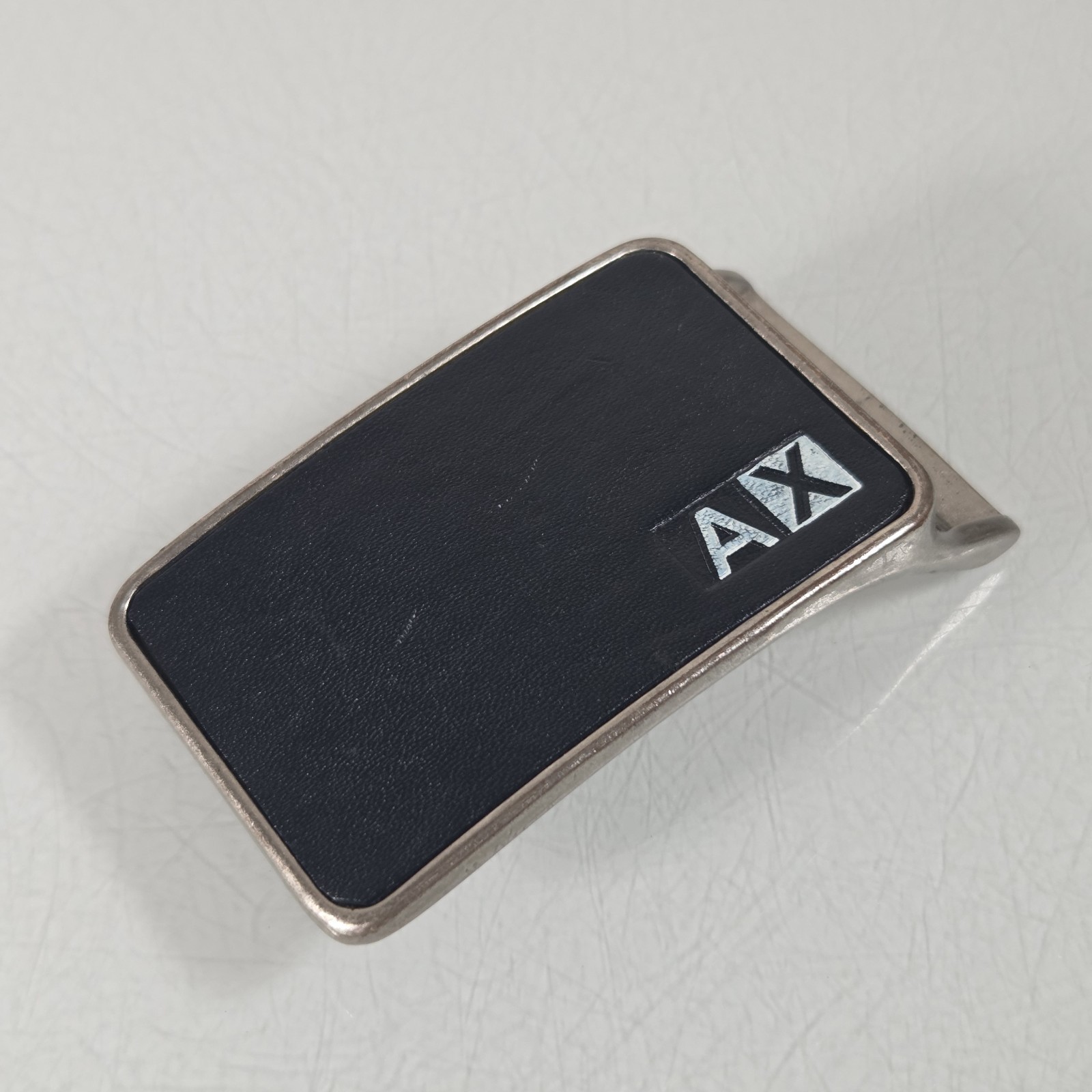 Armani Exchange Black Metal Belt Buckle