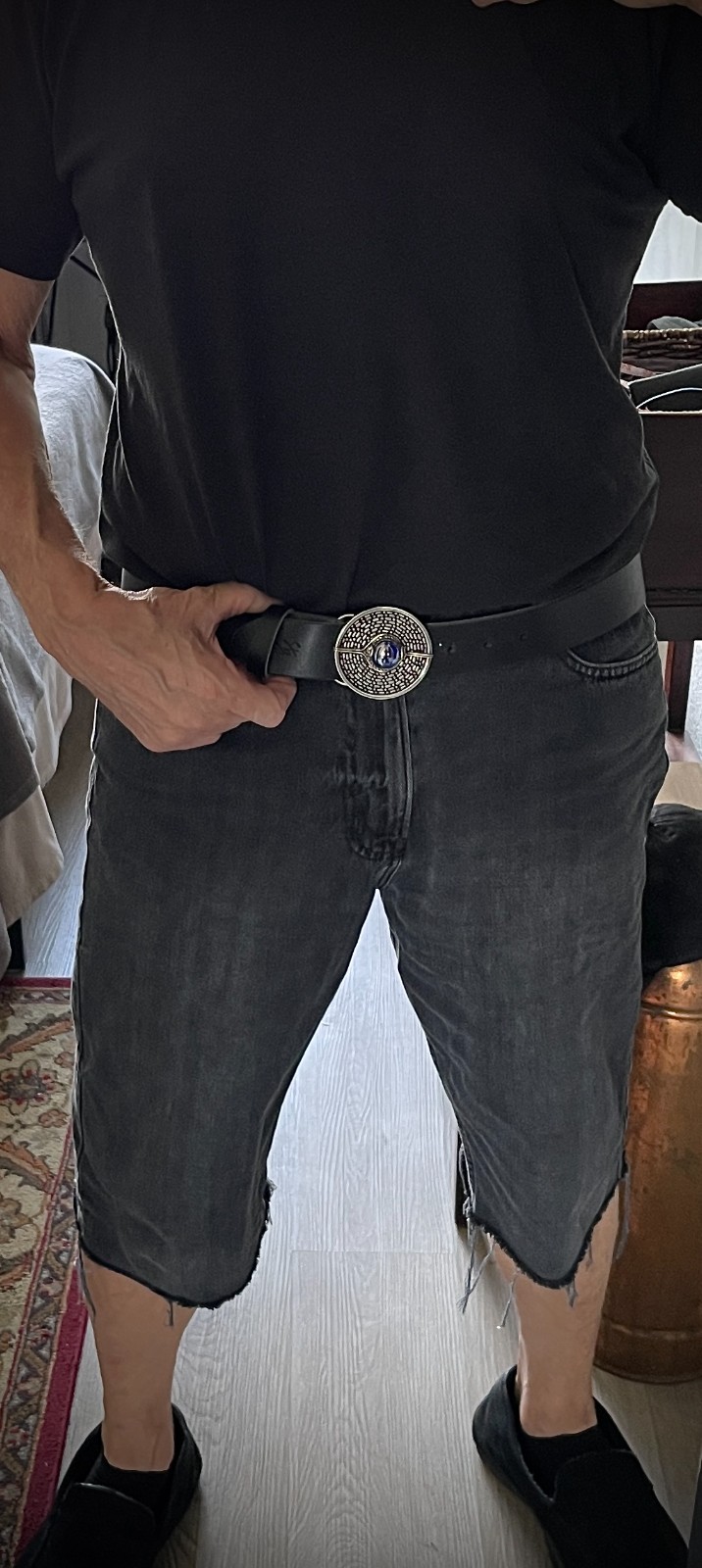 Darren McNeese Archive Belt Buckle Blue Stone Peru Industrial Gothic Handmade