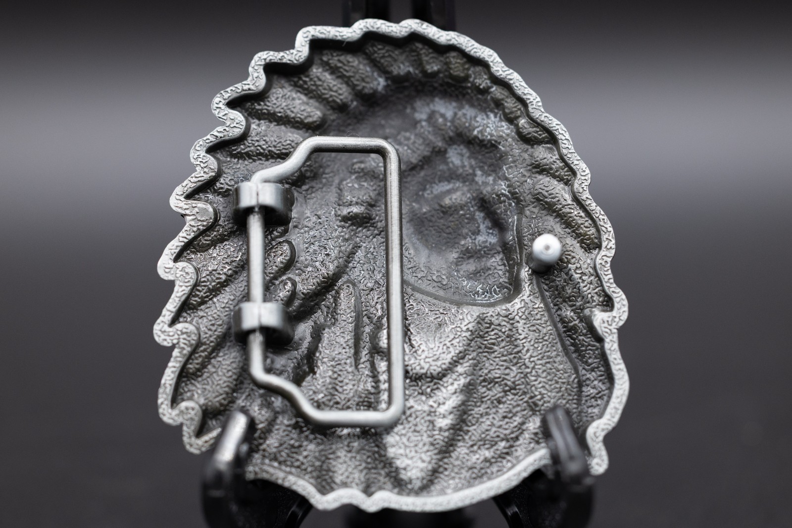 Indian Chief Head Belt Buckle Silver Finish Red White & Turquoise Accen