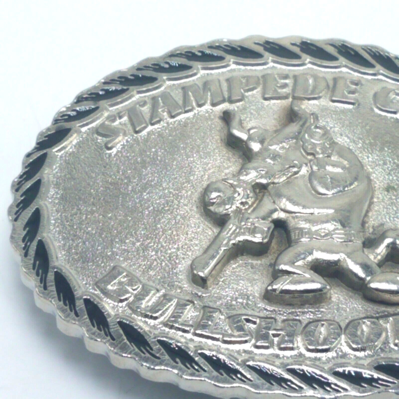 Vintage Calgary Stampede City Bullshooter&rsquo;s Belt Buckle EUC 3 1/2&Prime; x 2 3/4&Prime;
