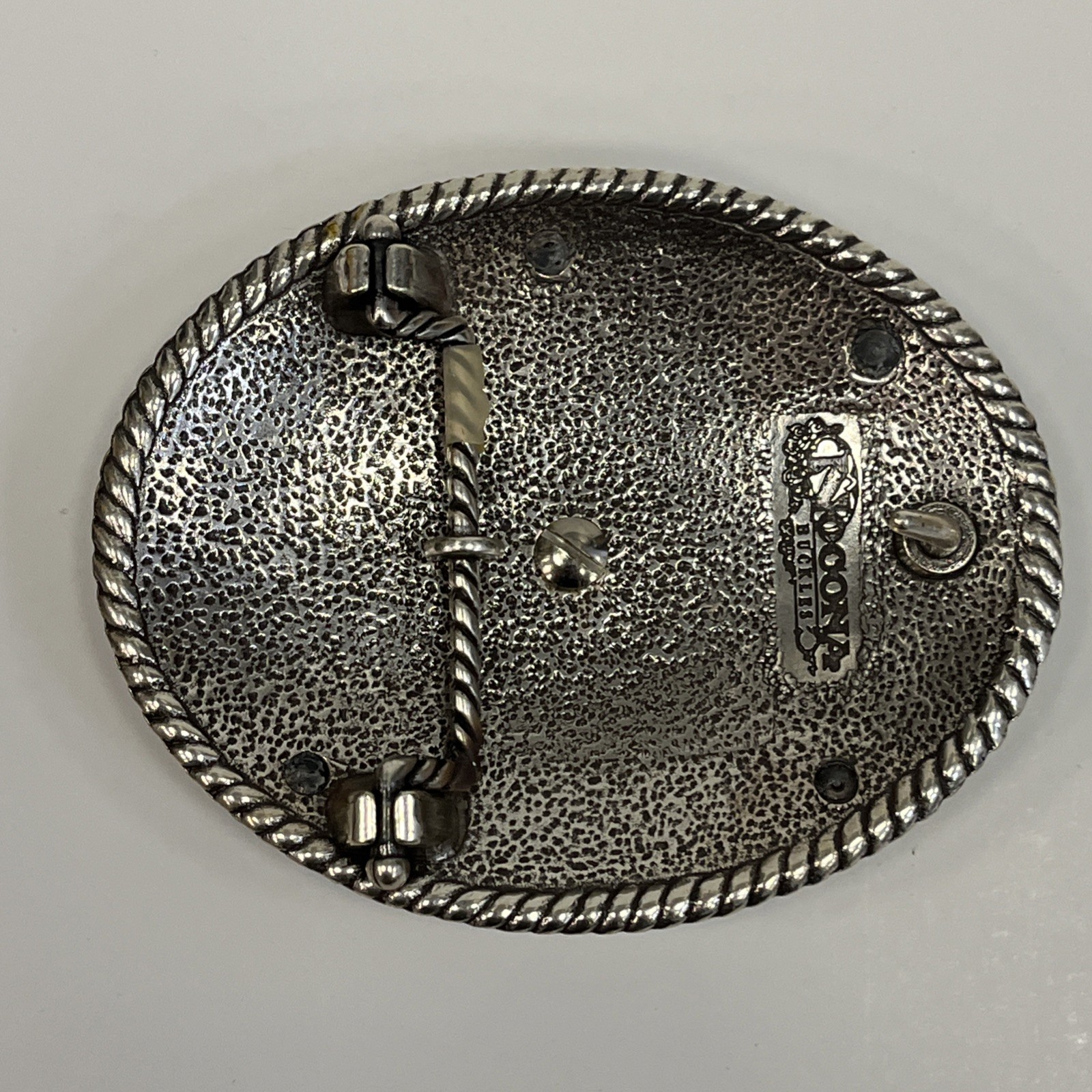 Nocona Western Belt Buckle Oval Longhorn Barbwire Brown Western Bull Skull Head
