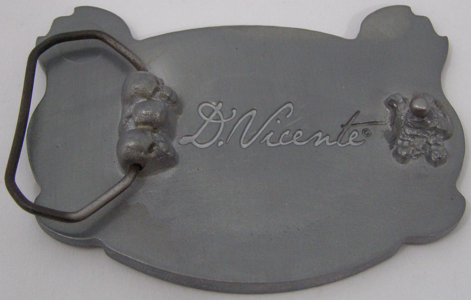 BELT BUCKLES Rocker Chick Flaming Guitar D. Vicente Silver Rectangle Music NWOT!