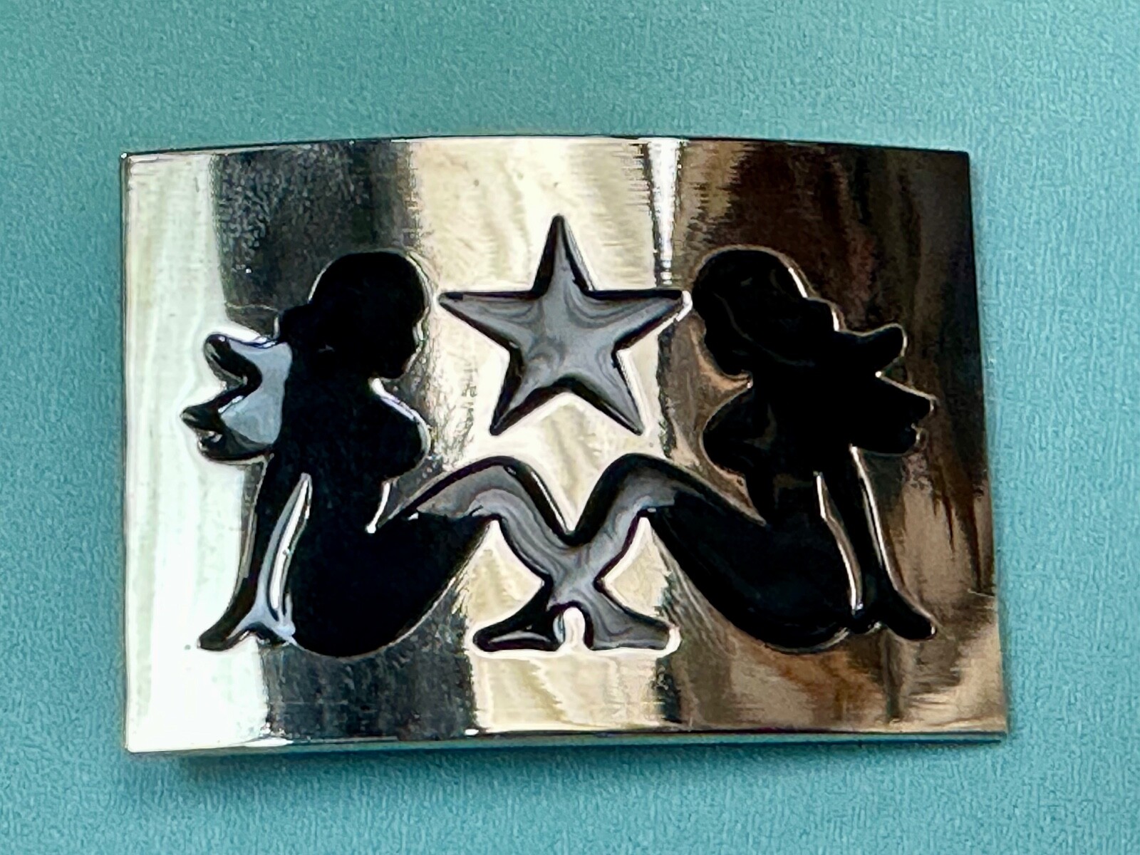 DOUBLE Sexy Mudflap Girl Truckers Silhouette Polished Reflective belt buckle