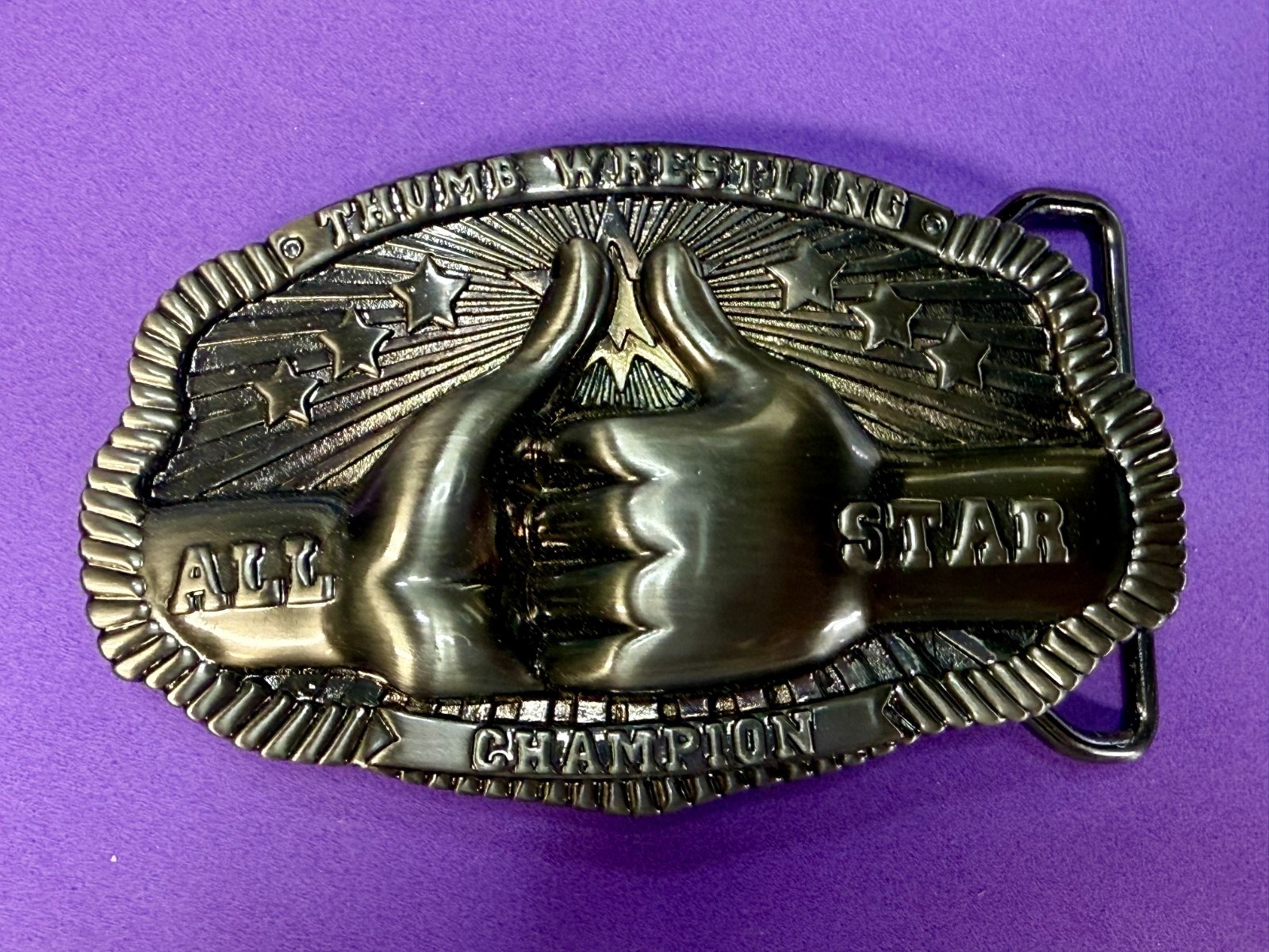 Thumb Wrestling All-Star Champion Trophy Award 2005 SMC LLC. Belt Buckle