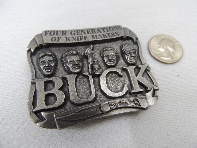 Vintage 1980’s Buck Knives Smokey Mountain Knife Works Belt Buckle