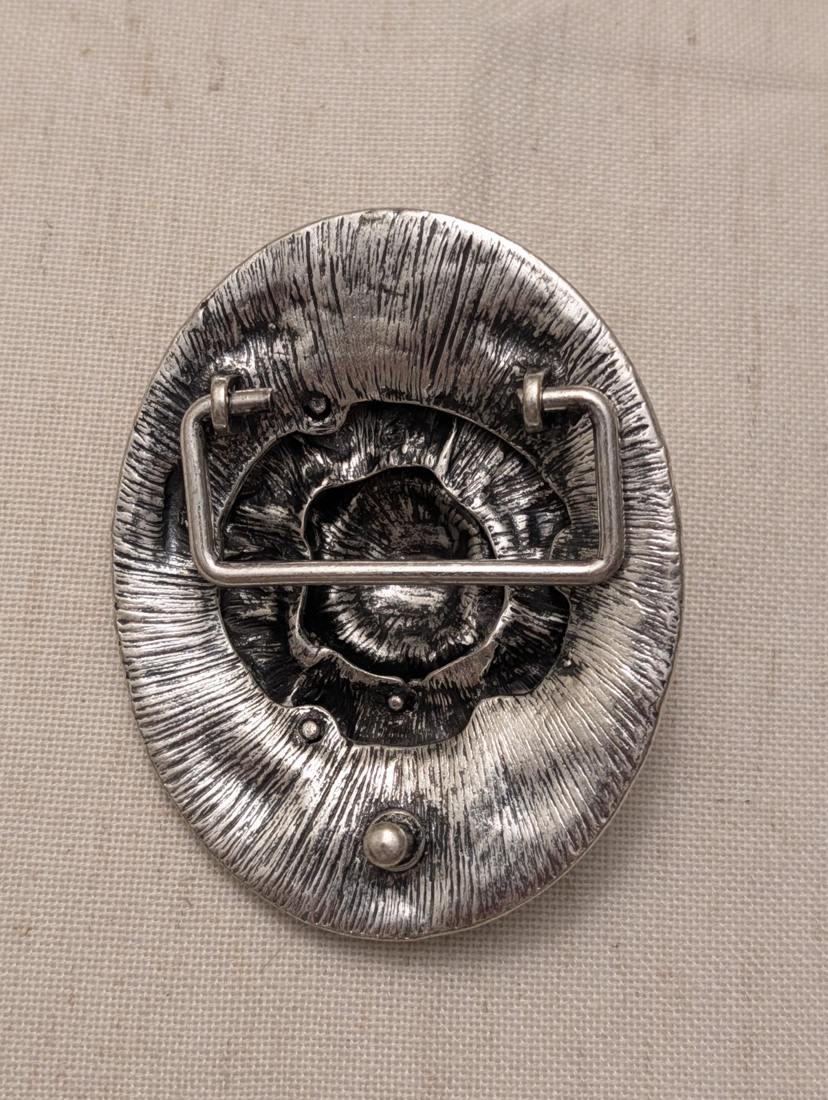 Western Oval Silver Tone Metal 3D Floral Rose Belt Buckle Fits 1.5in Unisex