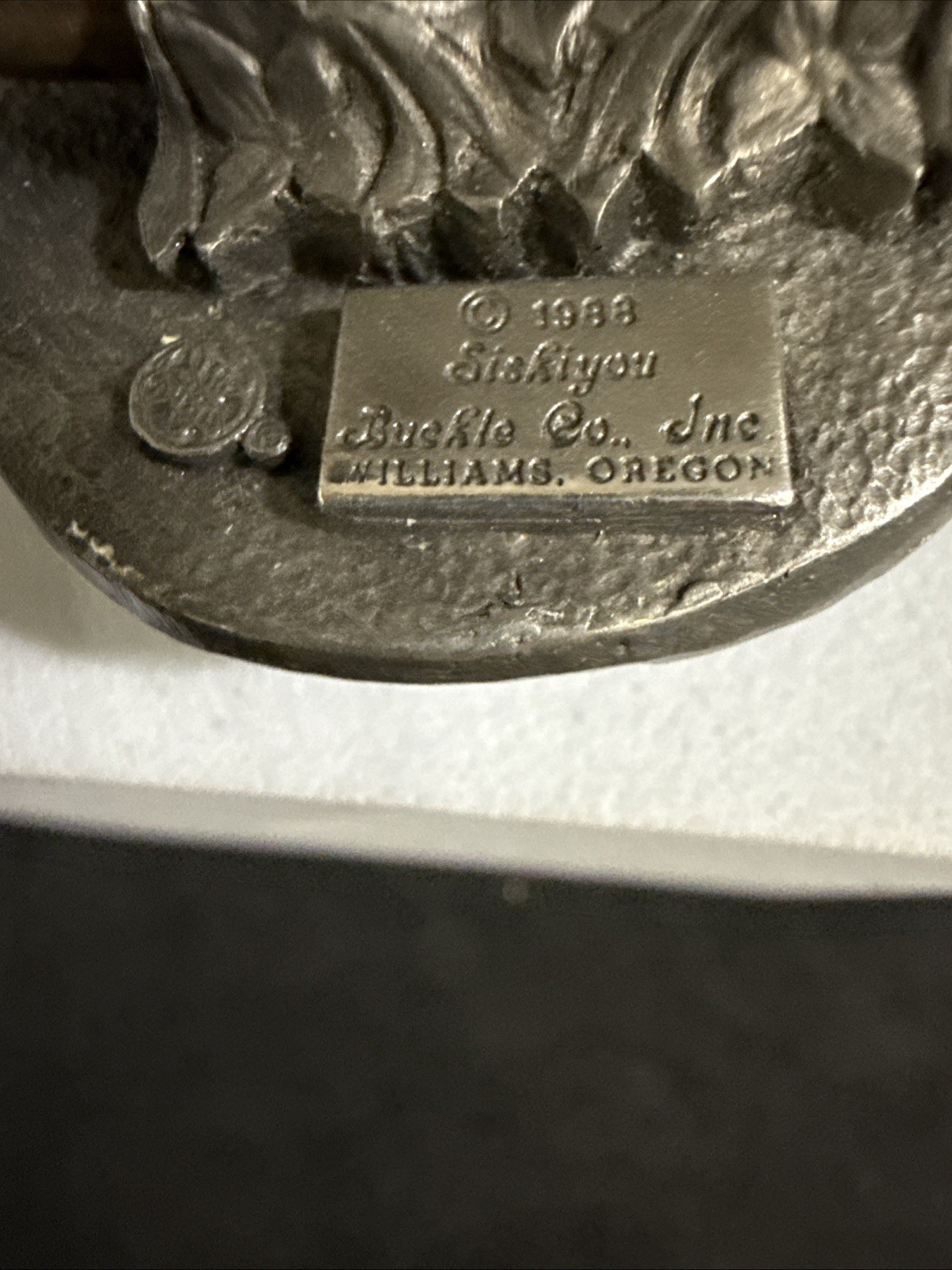 Vintage American Trucker 1998 Pewter Belt Buckle Siskiyou Semi Truck Eagle USA