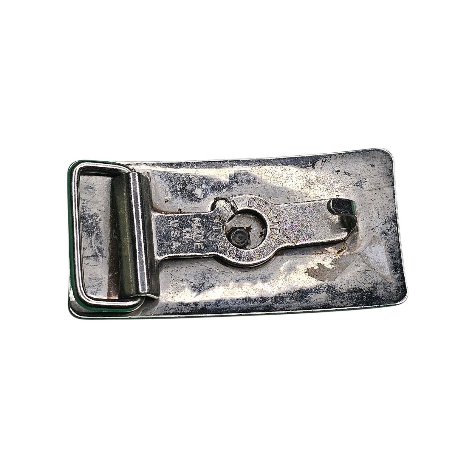 Chambers USA Western Covered Wagon Belt Buckle Silver Tone