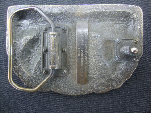 Vintage 1990 B.A.S.S. Belt Buckle Bass Anglers Sportsman Society Fishing Steel